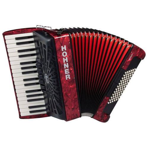 Hohner Bravo III 72 Bass Chromatic Accordion In Red Pearl