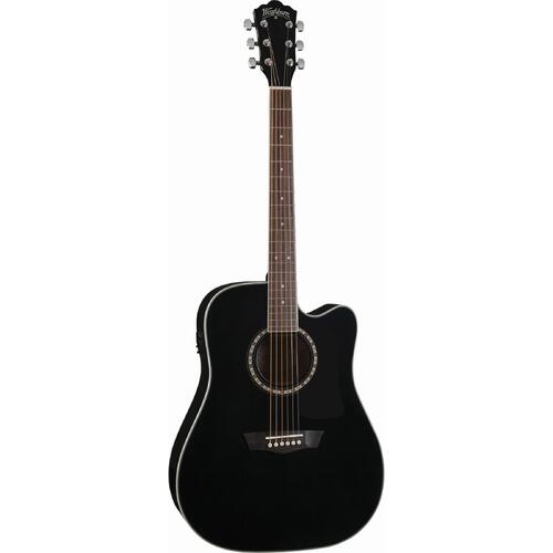 Washburn Acoustic Guitar Pack Apprentice, Black Dreadnought with Cutaway & EQ
