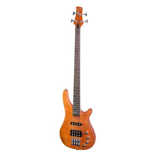 J&D Luthiers 4 String T-Style Contemporary Active Electric Bass Guitar (Natural Satin)