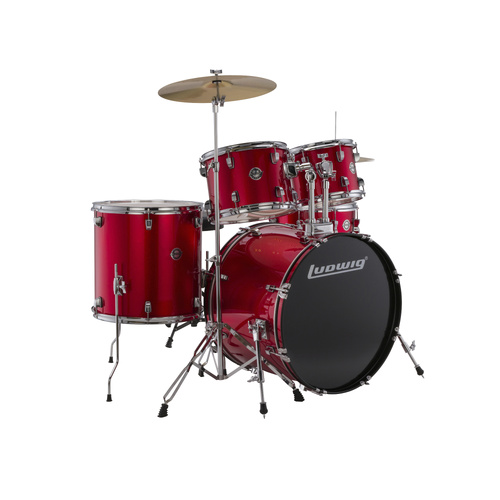Ludwig Accent Drive 22" 5-pc Drum Outfit - Red