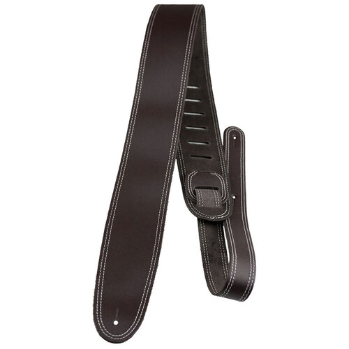 Perris 25" Double Stitched Leather Guitar Strap in Brown