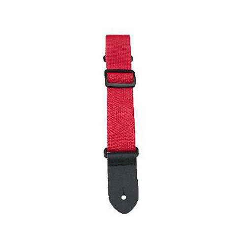 Perris 15" Nylon Ukulele Strap in Red with Leather ends