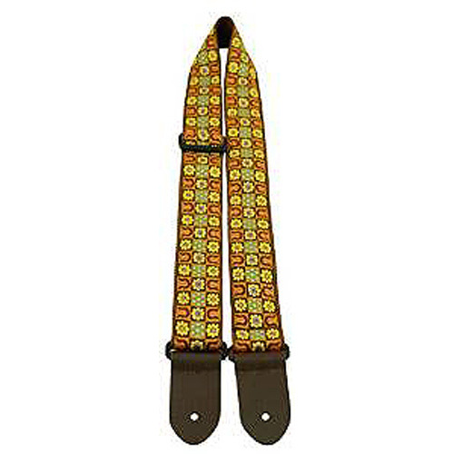 Perris 2" Jacquard Ribbon Sewn Guitar Strap with Leather ends