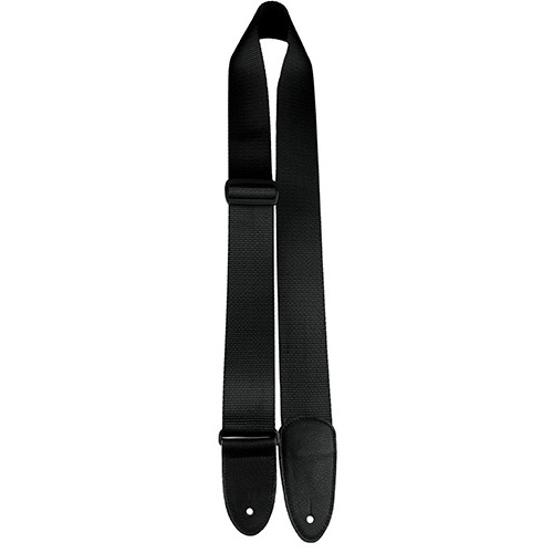 Perris 2" Black Heavy Nylon Guitar Strap with Soft Deluxe Italian Leather ends