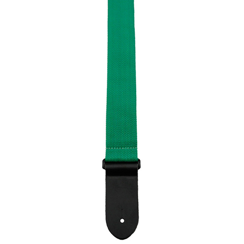 Perris 2" Poly Pro Guitar Strap in Green with Black Leather ends