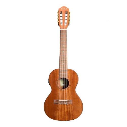Tiki 8 String Solid Mahogany Top Electric Ukulele with Soft Case in Natural Gloss