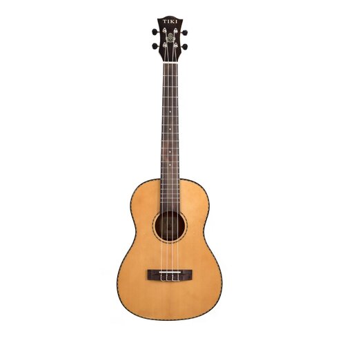 Tiki 22 Series Spruce Solid Top Baritone Ukulele with Hard Case in Natural Gloss