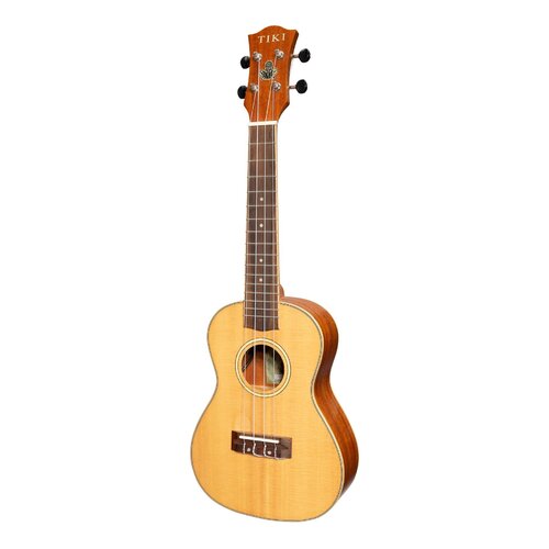 Tiki 6 Series Spruce Solid Top Electric Concert Ukulele with Hard Case in Natural Satin