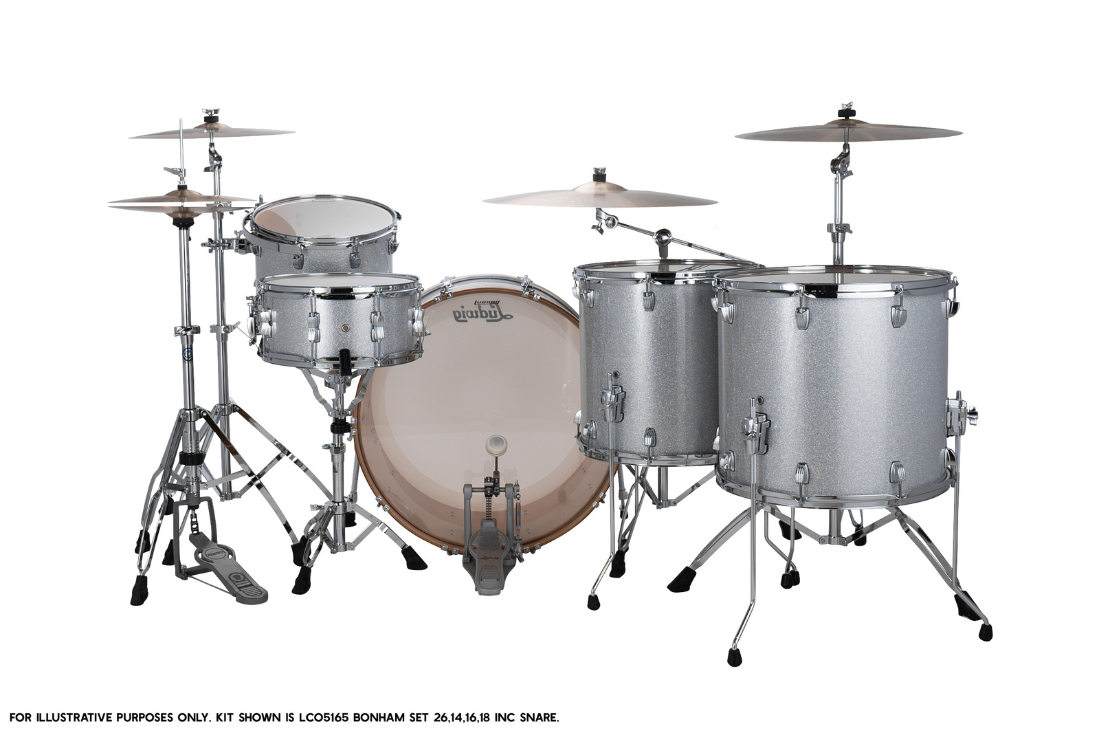 Ludwig Continental 1Up 2Down Plus Shell Pack Silver Sparkle