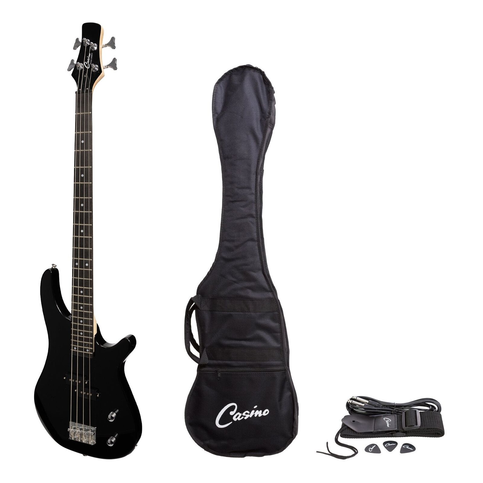 Casino '24 Series' Tune-Style Electric Bass Guitar Set (Black