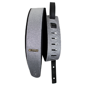 Basso Guitar Strap-Glitter Classic Silver CLA46