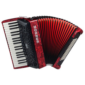 Hohner Bravo III 80 Bass Chromatic Accordion In Red Pearl