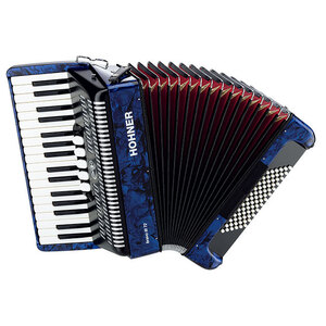 Hohner Bravo III 72 Bass Chromatic Accordion In Blue Pearl