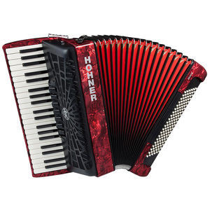 Hohner Bravo III 120 Bass Chromatic Accordion in Red Pearl
