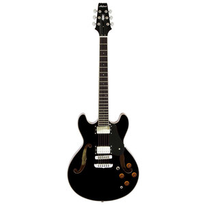 Aria TA-CLASSIC Semi-Hollow Electric Guitar in Black Gloss