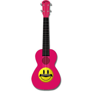 Kealoha "Smiley Face" Design Concert Ukulele with Pink ABS Resin Body