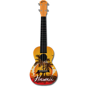 Kealoha "Hawaii Sunset" Design Concert Ukulele with Orange ABS Resin Body