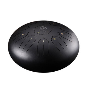 Opus Percussion 10" Metal 11-Note Lotus Carves Style Tongue Drum in Black