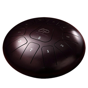 Opus Percussion 12" Metal 11-Note Standard Carves Style Tongue Drum in Chestnut