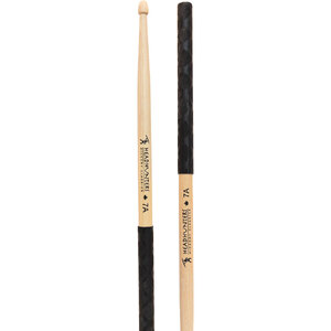 Headhunters Hickory Classic 7A Drum Sticks with Wood Tip &amp; Black-X Grip (1-Pair)