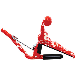 Kyser Quick-Change Ukulele Capo in Red Hibiscus Finish
