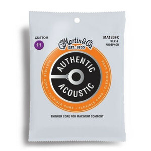 Martin Authentic Acoustic Flexible Core Silk &amp; Phosphor Custom Guitar String Set (11-47)