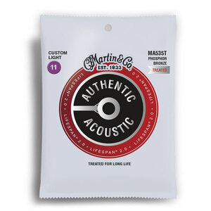 Martin Authentic Acoustic Lifespan 20 Phosphor Bronze 92/8 Custom Light Guitar String Set (11-52)