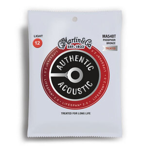 Martin Authentic Acoustic Lifespan 20 Phosphor Bronze 92/8 Light Guitar String Set (12-54)