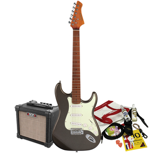 Northstar S-Style Electric Guitar Charcoal Frost with Aroma 10W Amp &amp; Accessory Pack [NS1-CF-PACK]