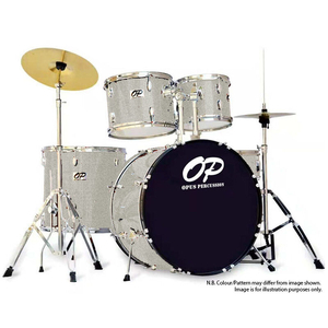 Opus Percussion 5-Piece Fusion Drum Kit in Silver