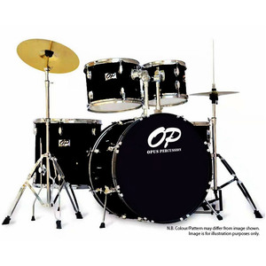 Opus Percussion 6-Piece Rock Drum Kit in Black
