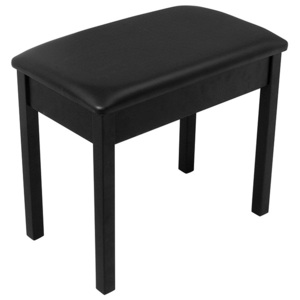 On Stage Keyboard/Piano Bench Flip-Top, Solid Wood &amp; Vinyl in Black