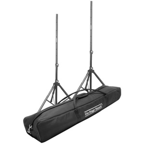 On Stage Deluxe Speaker Stand Pack with Pair of Speaker Stands &amp; Carry Bag