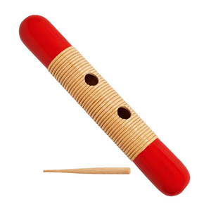 Percussion Plus Large Wooden Guiro in Red &amp; Natural Finish