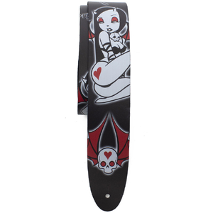 Perris 2.5" Leather Hi-Res "Temptation Hearts" David Bollt Design Licensed Guitar Strap