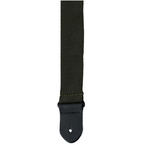 Perris 2" Army Green Cotton Guitar Strap with Leather ends