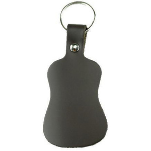 Perris Leather Guitar Shape Key Ring in Black
