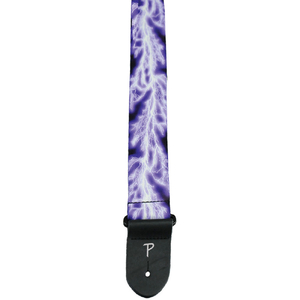 Perris 2" Polyester "Purple Lightning" Guitar Strap with Leather ends