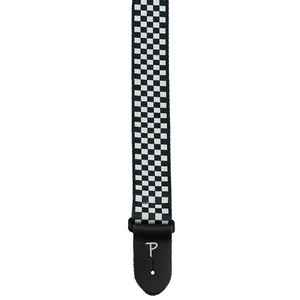 Perris 2" Polyester White/Black Checkered Guitar Strap 