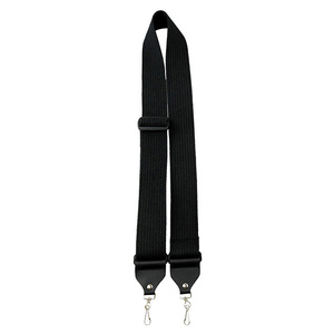Perris 2" Deluxe Ribbed Black Cotton Banjo Strap with Metal Hooks