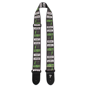 Perris 2" Polyester "Hope &amp; Love &amp; Thrive" Guitar Strap with Leather ends