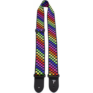 Perris 2" Polyester Rainbow Checkered Guitar Str