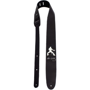 Perris 25" Leather "Elvis - Silhouette" High Res Print on Black Licensed Guitar Strap