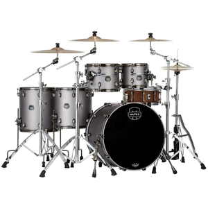 Mapex SE628XMBPG Saturn Evolution Maple-Walnut Series 5-Pce Drum Kit in Gun Metal Grey Lacquer 