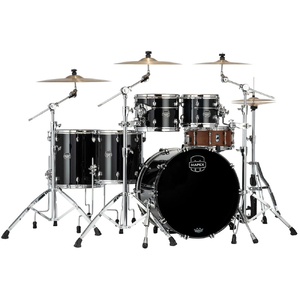 Mapex SE628XMPB Saturn Evolution Maple-Walnut Series 5-Pce Drum Kit in Piano Black Lacquer 