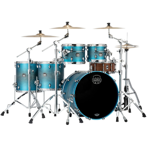 Mapex SE628XMPT Saturn Evolution Maple-Walnut Series 5-Pce Drum Kit in Exotic Azure Burst Lacquer 