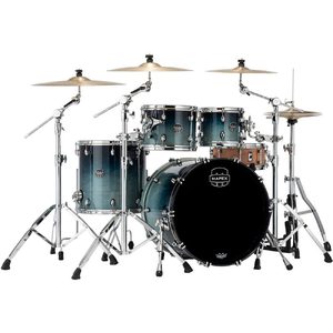 Mapex SR529XRJ Saturn Maple-Walnut Series 4-Pce Drum Kit in Teal Blue Fade