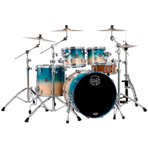 Mapex SR529XUQ Saturn Maple-Walnut Series 4-Pce Drum Kit in Aqua Fade