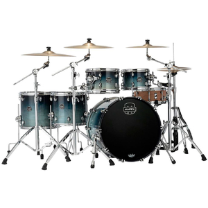 Mapex SR628XURJ Saturn Maple-Walnut Series 5-Pce Drum Kit in Teal Blue Fade