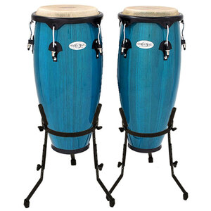 Toca 10 &amp; 11" Synergy Series Wooden Conga Set in Bahama Blue